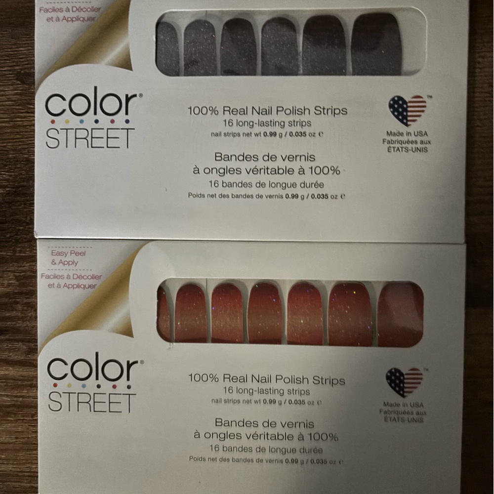 Color Street Vibrant Nail Polish Strips Lot of 2 - Night Terror and Solar Flare